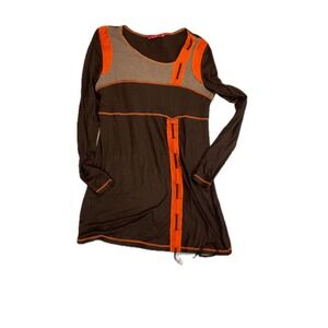 Hysteric Glamour Sleeve Dress Black  Orange Contrast Stitching Size M